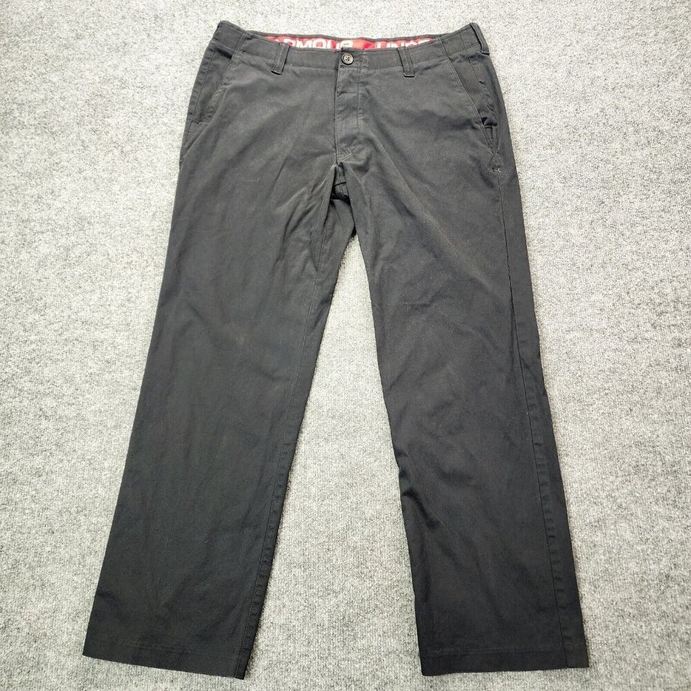 Under Armour Pants Men 40x32 Black Khakis Chino Straight Leg Performance Stretch